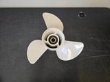 3-blade aluminum boat propeller with center hub and shaft opening