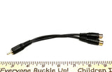4in RCA Male Audio to Dual RCA Female Audio adapter gold plated