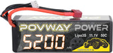 3S Lipo Battery 5200mAh 11.1V 50C RC Battery for Cars,Truck,Helicopter, Airplane