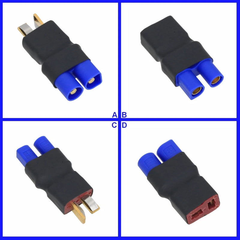 EC3 to Deans no-wire adapter, black housing with blue connector plugs
