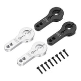 4-piece 25T aluminum steering servo arm horn set, black and silver, with mounting screws.