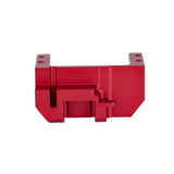 Red CNC aluminum servo axle mount stand with two top posts and mounting holes