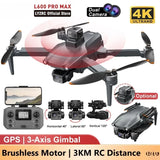 L600 PRO MAX GPS Drone 4K 3-Axis HD Dual Camera Obstacle Avoidance Brushless Toy