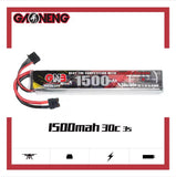 3S LiPo airsoft battery pack, 1500mAh, with red/black balance lead