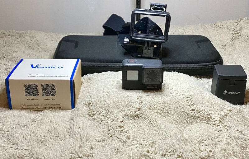 GoPro HERO7 Black action camera in front mount case with front display window