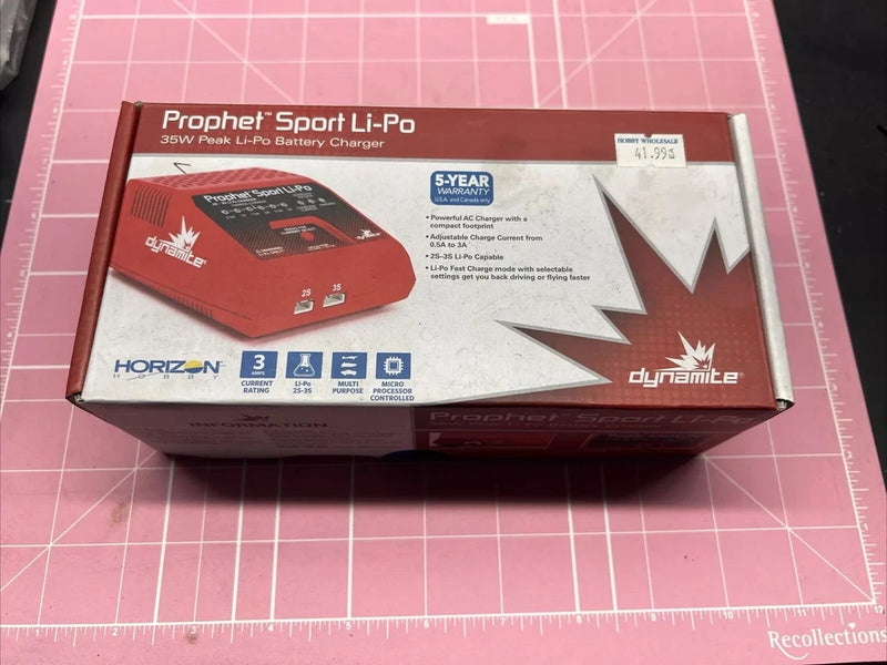 Dynamite Prophet Sport Li-Po battery charger retail box, red and black