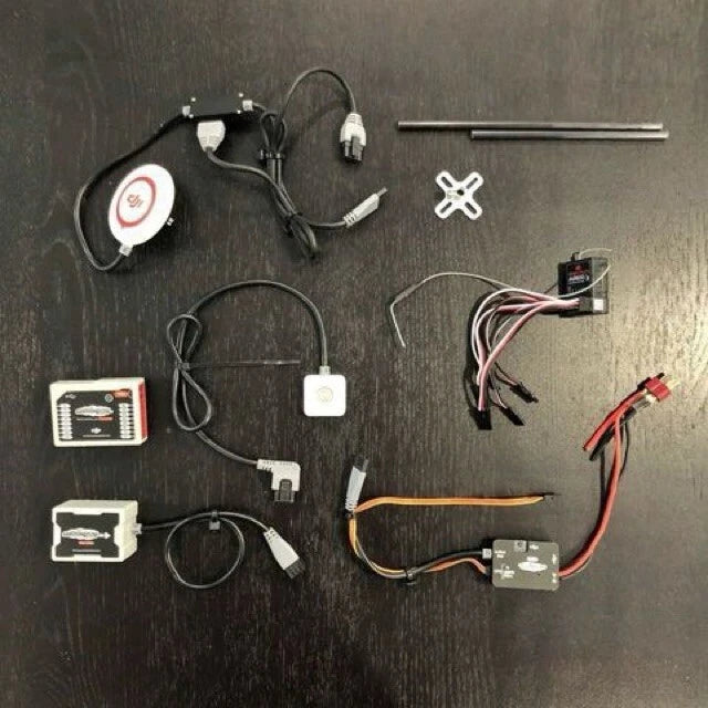 Autopilot flight controller system kit with cables, connectors, and electronic parts