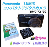 Panasonic Lumix DMC-FX100 Compact Digital Camera Black New Battery From Japan