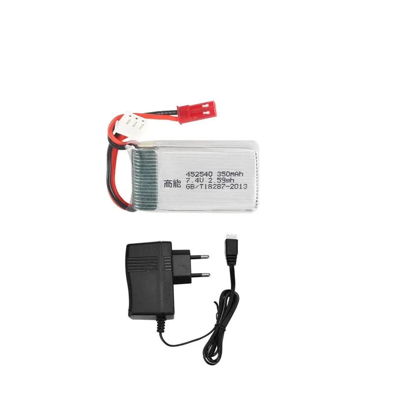 7.4v 350mAh 15C Lipo Battery and Charger for KINGKONG 90GT X401H MJX X402 RC FPV