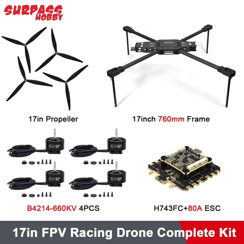 SURPASSHOBBY 17'' FPV Drone Frame Kit 760mm Frame Brushless Motor ESC Propeller