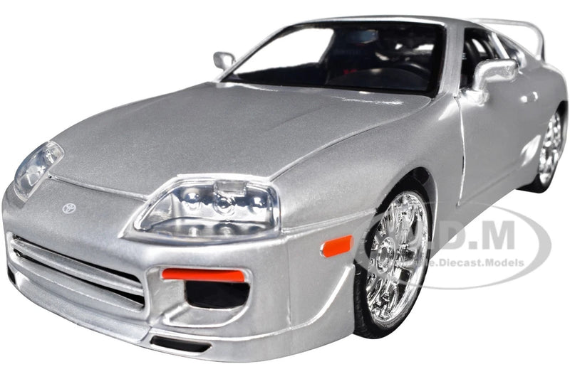 1995 TOYOTA SUPRA SILVER 1/24 DIECAST MODEL CAR BY JADA 37492