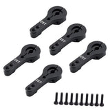 5pcs 25T Aluminum Servo Horn M3 Threads Metal Steering Arm for RC Car Black