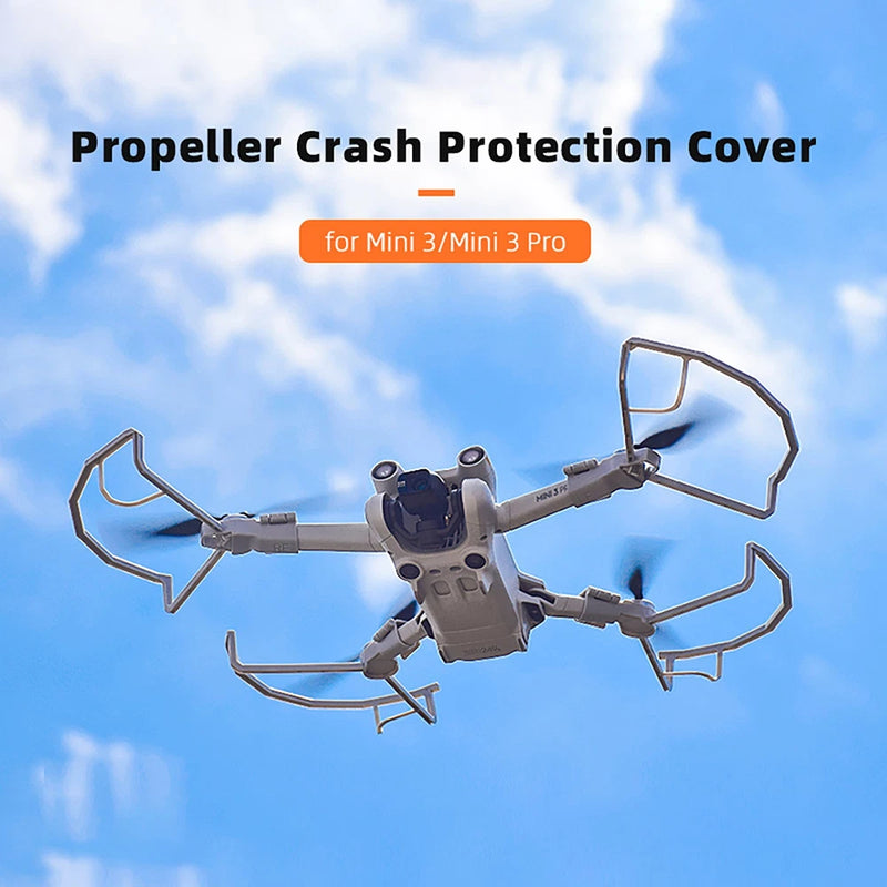 Propeller crash protection cover with anti-collision ring for drone, grey protective arms
