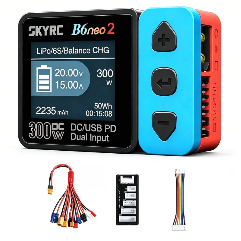 Smart Balance Lipo Battery Charger 300W PD 80W for 1-6S LiPo Li-Ion NiMH with XT Battery