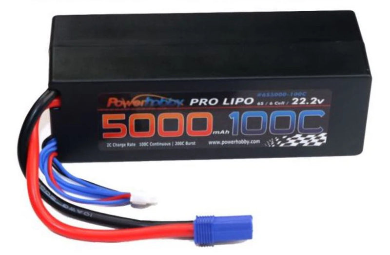 Powerhobby 6S 22.2V 5000mAh 100C Lipo Battery Pack with EC5 Plug Battery