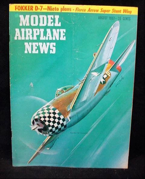 August 1957  Model Airplane News Magazine Radio Controlled Hobby Plane Aircraft