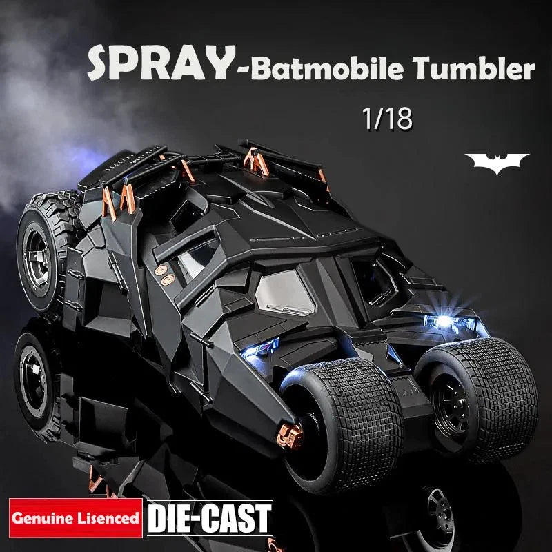 Spray Diecast 1:18 Batmobile Tumbler Alloy Car Model Sound Light Kids Gift