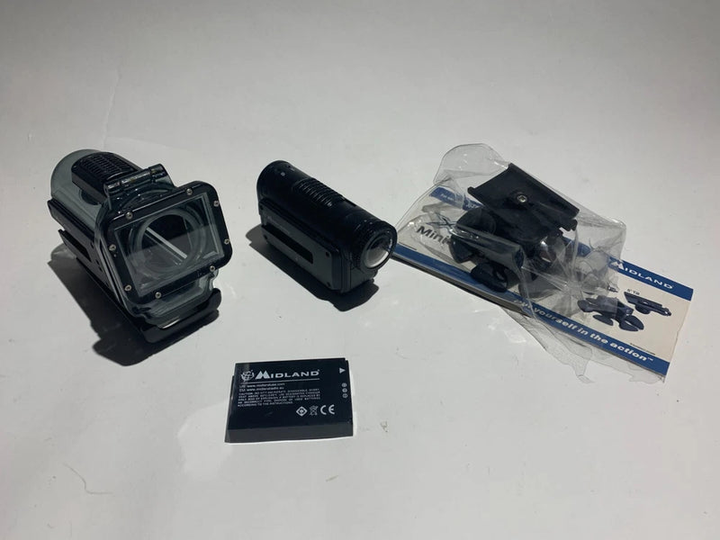 USED Midland XTC400 (1080 HD) Action Video Camera Submersible Case Mount Battery