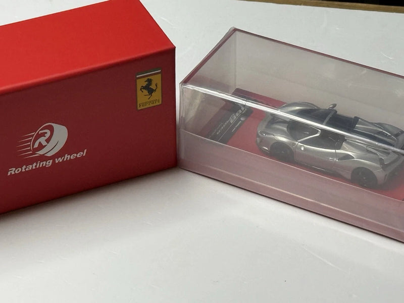 ROTATING WHEEL 1:64 Resin Model Ferrari 488 Pista Spider Silvery -Limited 399pcs