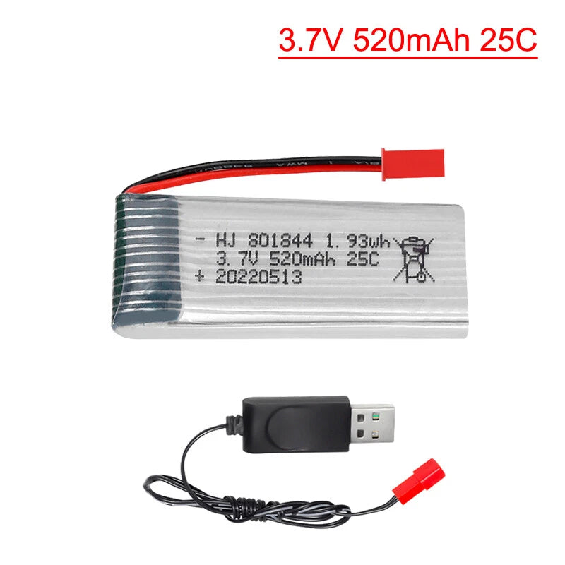 3.7V 520mAh Lipo Battery JST plug with charger for Hubsan H107P RC Camera Drone
