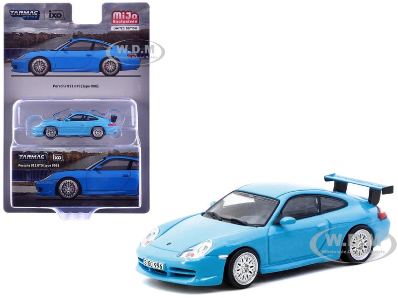 PORSCHE 911 GT3 (996) LIGHT BLUE 1/64 DIECAST MODEL BY TARMAC WORKS T64G-069-BL