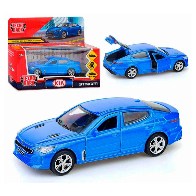 Kia Stinger Metal Model Diecast Car Scale, Collectible Toy Cars, blue, 1/38
