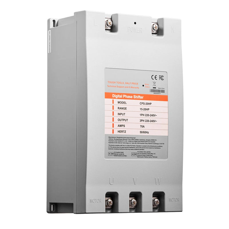 Uimoso 3 Phase Converter 20HP 70A 220V Single to 3 Phase 220V-240V Input/Output