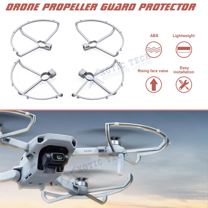 Drone propeller guard protectors, four anti-collision rings with mounting brackets