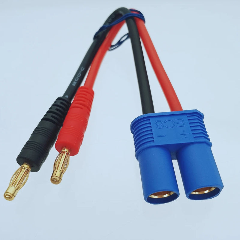 EC8 Female to 4mm Banana Male 12AWG 15CM Adapter Battery RC Charge Cable Toy FPV