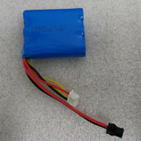11.1V LiPo battery pack with blue case, multi-wire lead and white connector