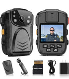 PatrolMaster body camera with front lens and rear screen, black device