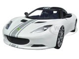 LOTUS EVORA S MATT WHITE W/GRAY STRIPES 1/24 DIECAST MODEL CAR BY MOTORMAX 79505