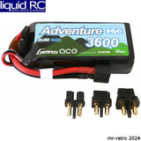 Gens Ace 363S60T3GT 11.4v 3600mah 3s 60c G-Tech Smart LiPo: Universal