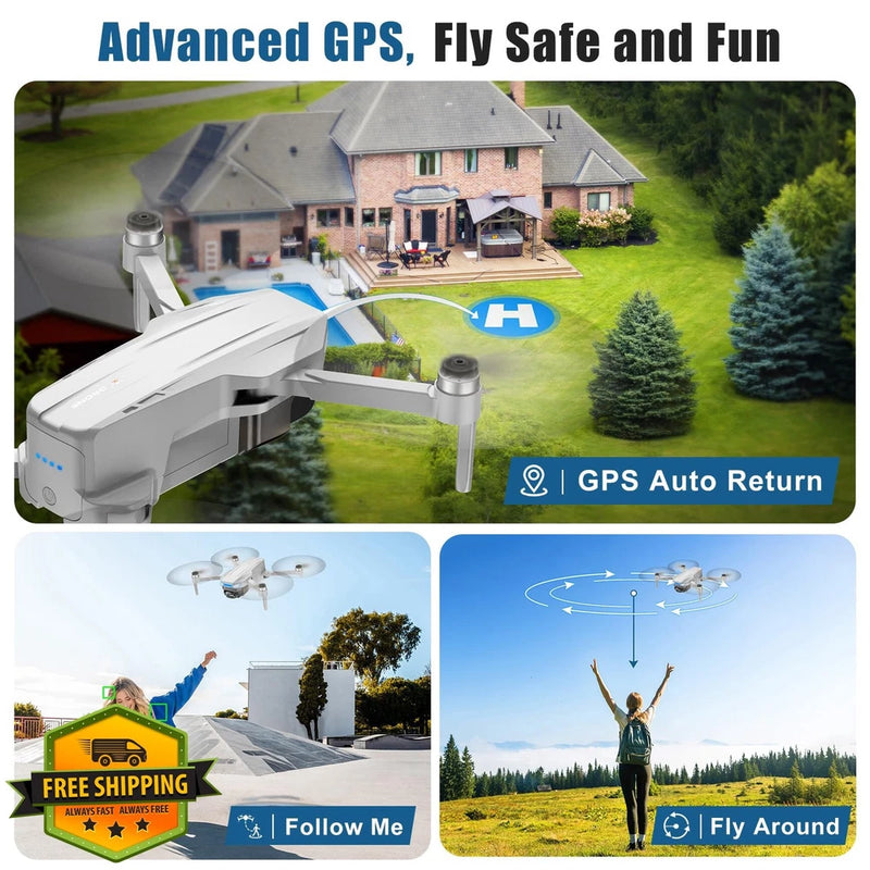 Oddire 4K Drones with Camera GPS Auto Return 48 Min Flight