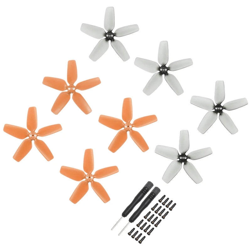 8 Pcs Low Noise Propellers 2.8 Inch Gray & Orange Drone Blades