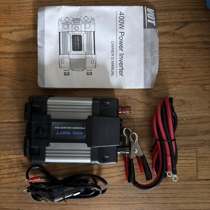 Vot 400w Power Inverter Dual AC Outlets USB Port Black/Silver 101159715 Tested