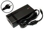 Black AC/DC battery charger power adapter with EU plug and attached cables
