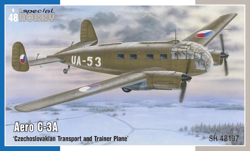 Aero C-3A Czech transport and trainer aircraft 1/48 model kit box art