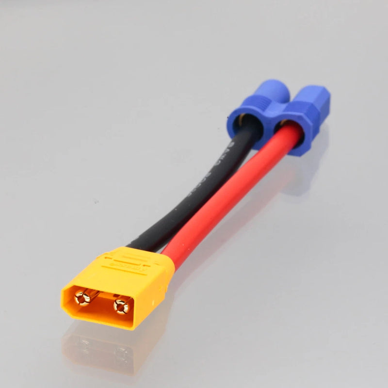 XT90 Male to EC8 Female Adapter 8AWG 10cm RC ESC Charging E-bike Battery Leads Converter