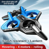 2.4G RC Stunt Fighter Jet - Remote Control Foam Airplane Drone with LED Lights