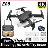 ?Foldable E88 Pro Drone with 4K & 1080P Dual Cameras ¨C WiFi FPV, Height Hold