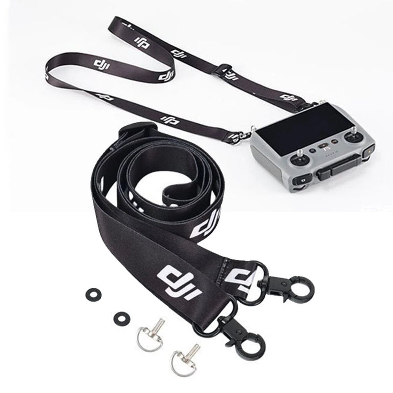 Drone controller neck strap lanyard with carabiner clips and DJI-style logo