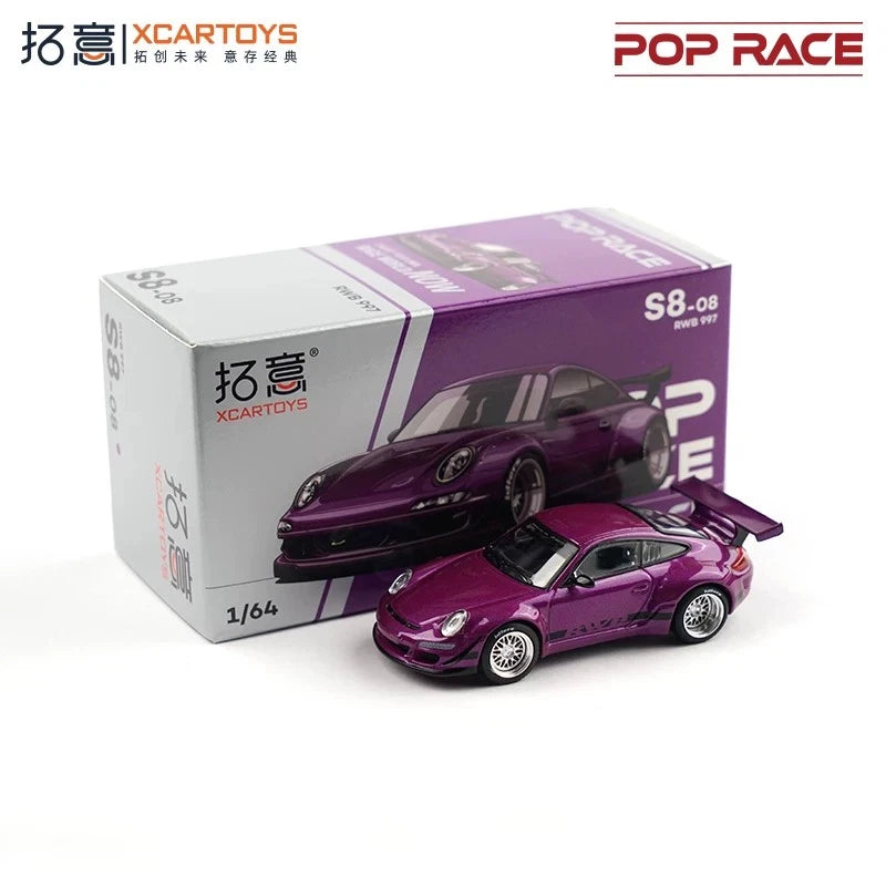 Xcartoys x POP RACE 1:64 RWB 997 Purple Diecast Model Car