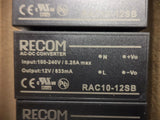 Recom RAC10-12SB AC/DC Converter 100-240V Input 12V Output 4-Pin PCB Mount