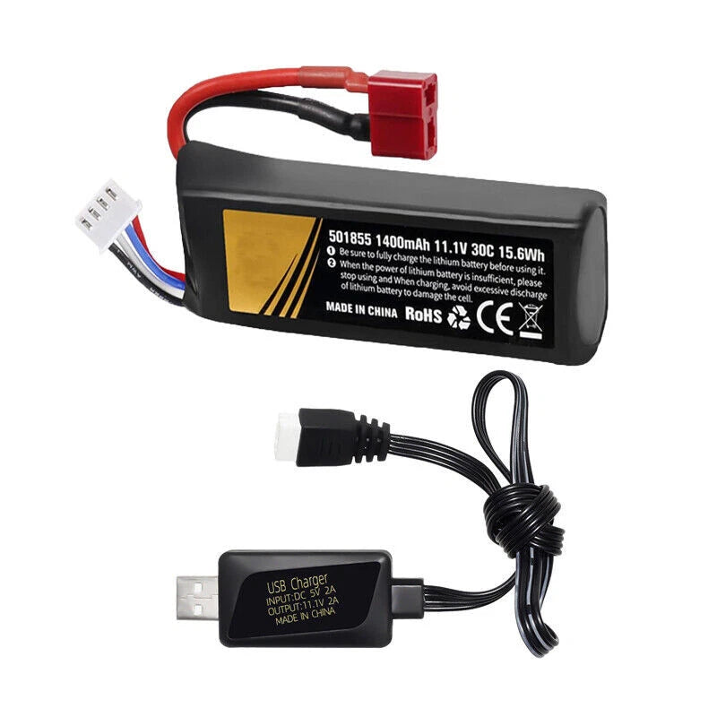 11.1V 1400mAh 30C Rechargeable Lipo battery T Plug for water gun Toy accessories Battery