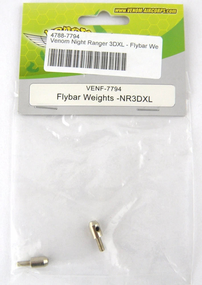 RC helicopter flybar weights, metal cylindrical parts in sealed bag