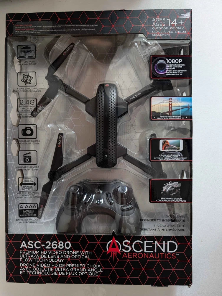 Premium video drone with 1080P camera, in retail box
