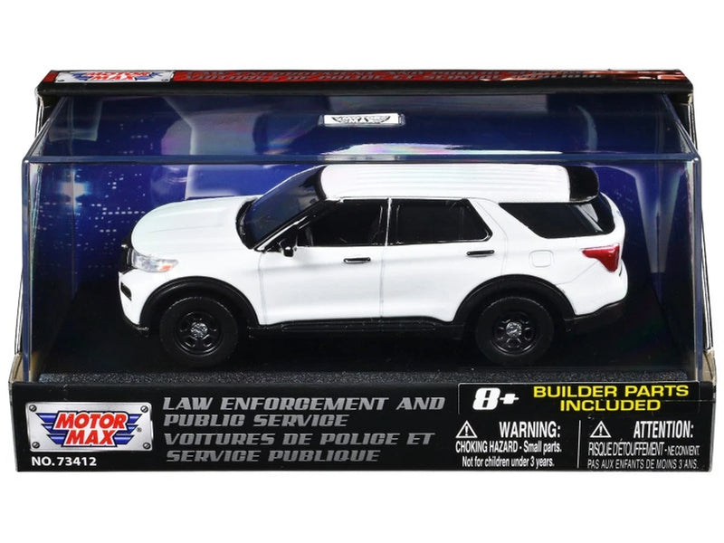1/43 Motormax 2022 Ford Police Interceptor Utility White Unmarked Model 79521
