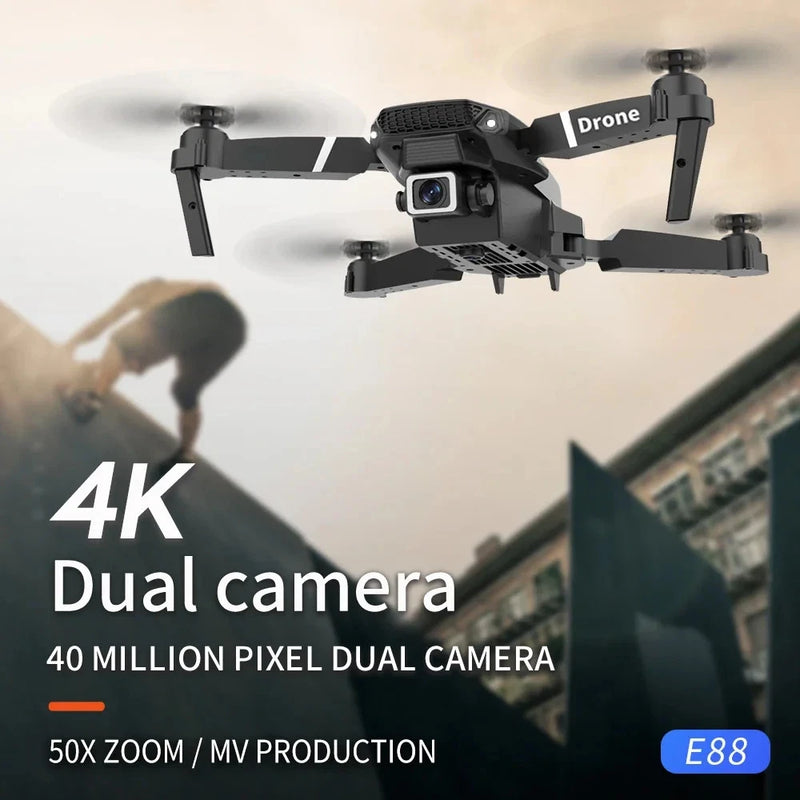 Mini quadcopter drone with 4K HD camera and foldable propellers