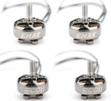 Set of four silver brushless CW FPV motors with prop hub and mounting posts